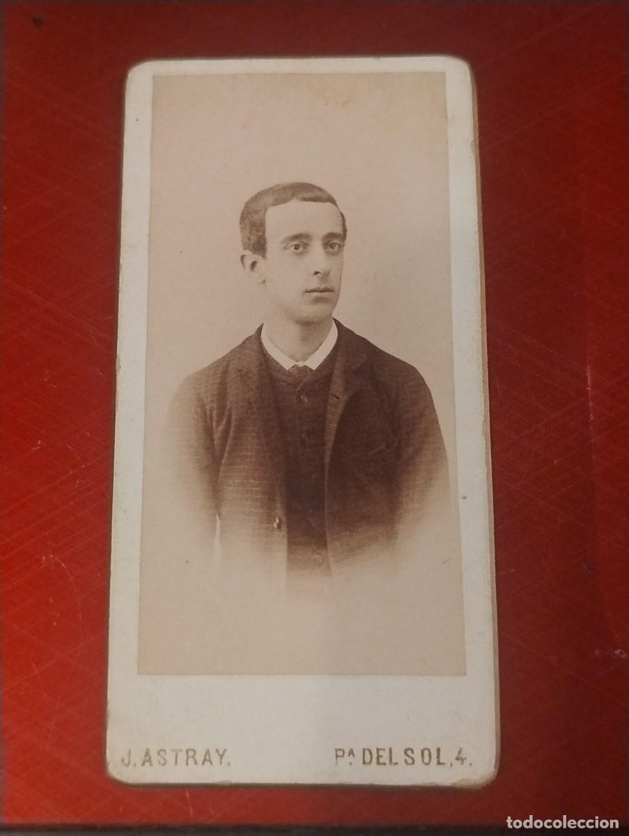 Fotografia antica: Retrato caballero J. Astray Madrid 7,50 x 4 cm