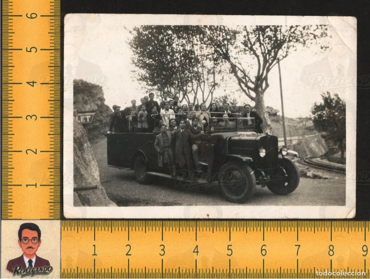 Fotograf&iacute;a antigua: HISPANO-SUIZA 30/40 HP AUTOB&Uacute;S N&ordm; 5 - VIAJEROS CARRETERA V&Iacute;A TREN &iquest;BARCELONA? - FOTO ANTIGUA A&Ntilde;OS 30
