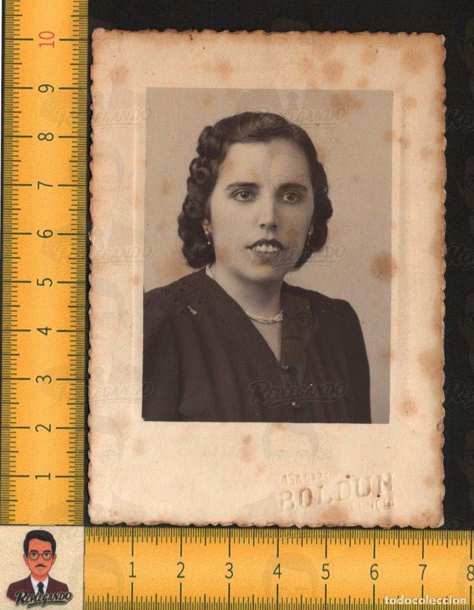 Fotograf&iacute;a antigua: RETRATO MUJER JOVEN GUAPA BELLEZA EX&Oacute;TICA - PEINADO ONDULADO COLLAR PENDIENTE - FOTO ANTIGUA A&Ntilde;OS 30