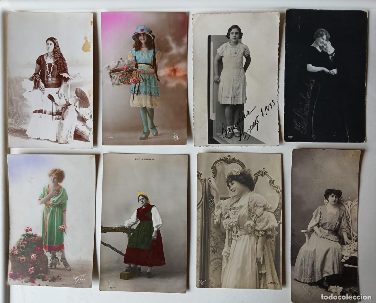 Fotograf&iacute;a antigua: Colecci&oacute;n de 20 postales Antiguas (fin s. XIX ppios. s. XX) de se&ntilde;oritas.