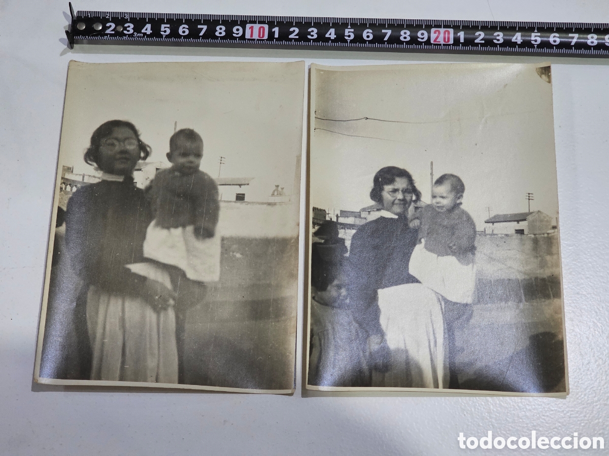 Fotograf&iacute;a antigua: Lote de 2 Fotograf&iacute;as Antiguas (c. 1920) - Criada / Ni&ntilde;era con Beb&eacute;