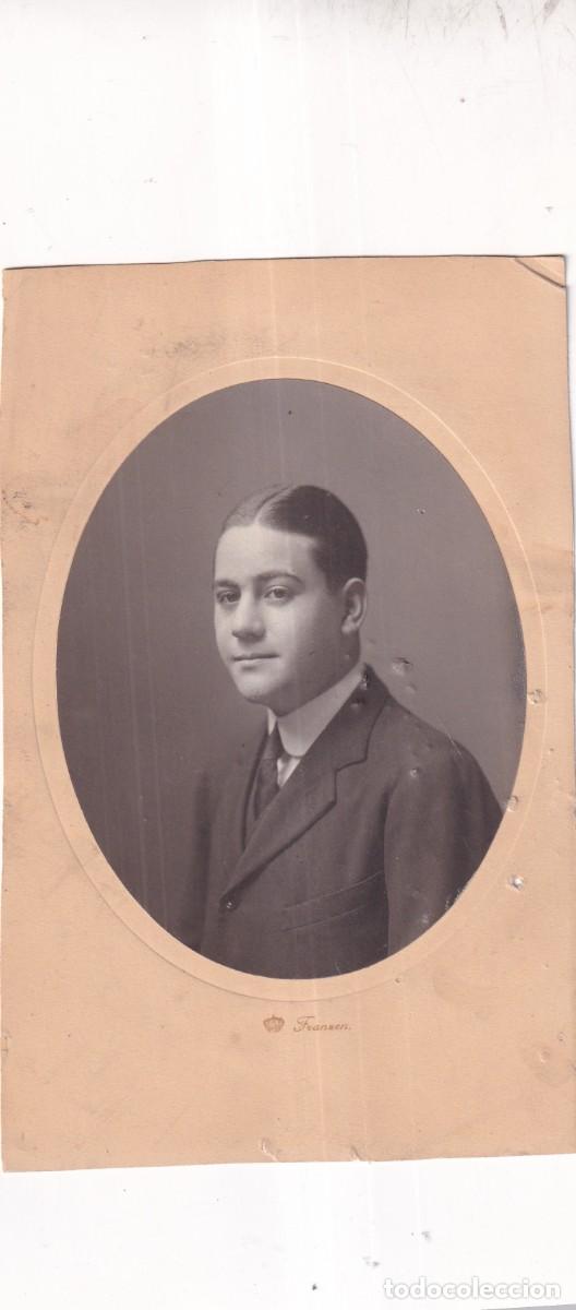 Fotografia antiga: Retrato caballero, Franzen fot&oacute;grafo Madrid. 20 x 12,50 cm