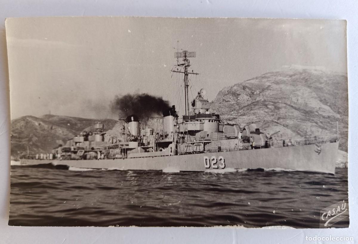 Fotograf&iacute;a antigua: FOTOGRAFIA MEDIDA 8,5 x 13,5 CM. AUTOR CASA&Uacute; - ARMADA ESPA&Ntilde;OLA - DESTUCTOR VALD&Eacute;S D-23 - 1959