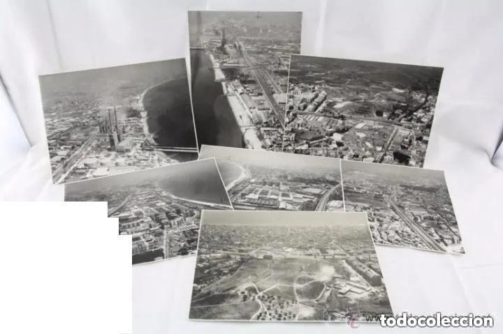 Fotograf&iacute;a antigua: Fotograf&iacute;as A&eacute;reas de Badalona, Barcelona - A&ntilde;os 70 - Medidas 24 x 18 Cm - NO SON POSTALES
