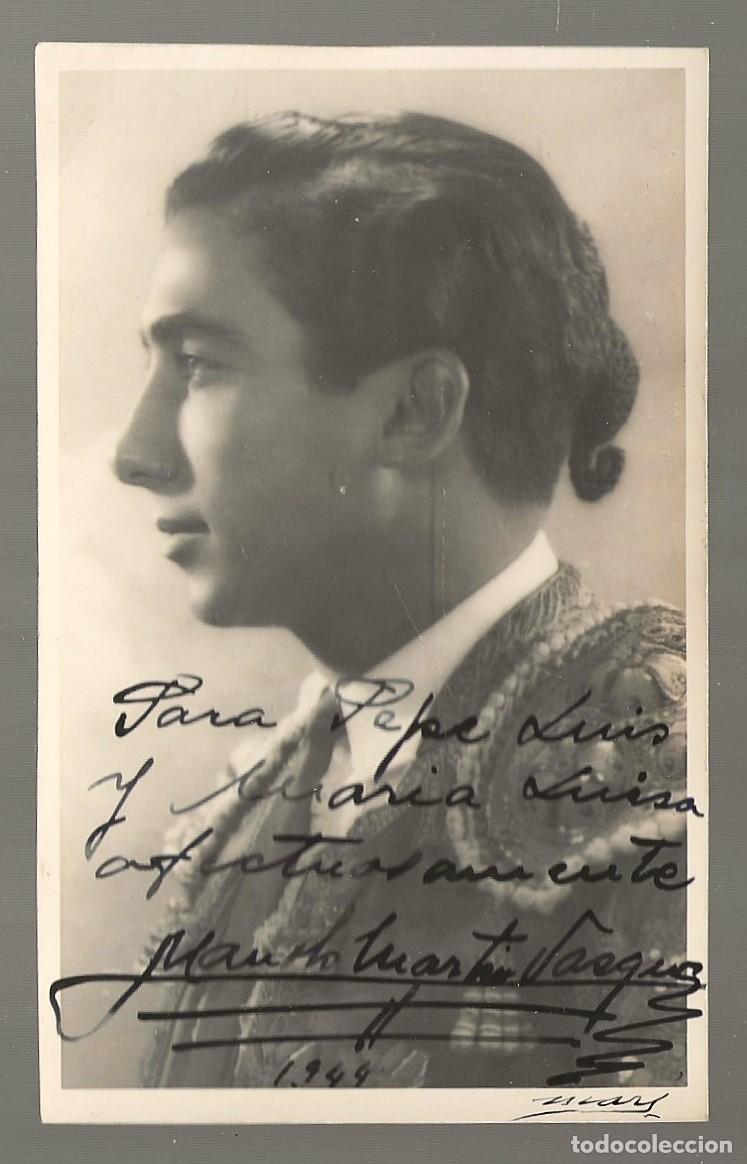 Fotograf&iacute;a antigua: Fotografia dedicada de Manolo Martin V&aacute;zquez 9 x 14 cm.