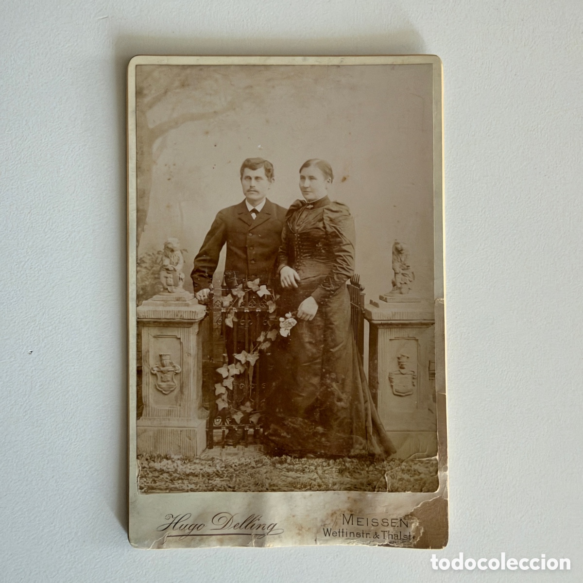Fotografia antica: Antigua foto estudio de pareja