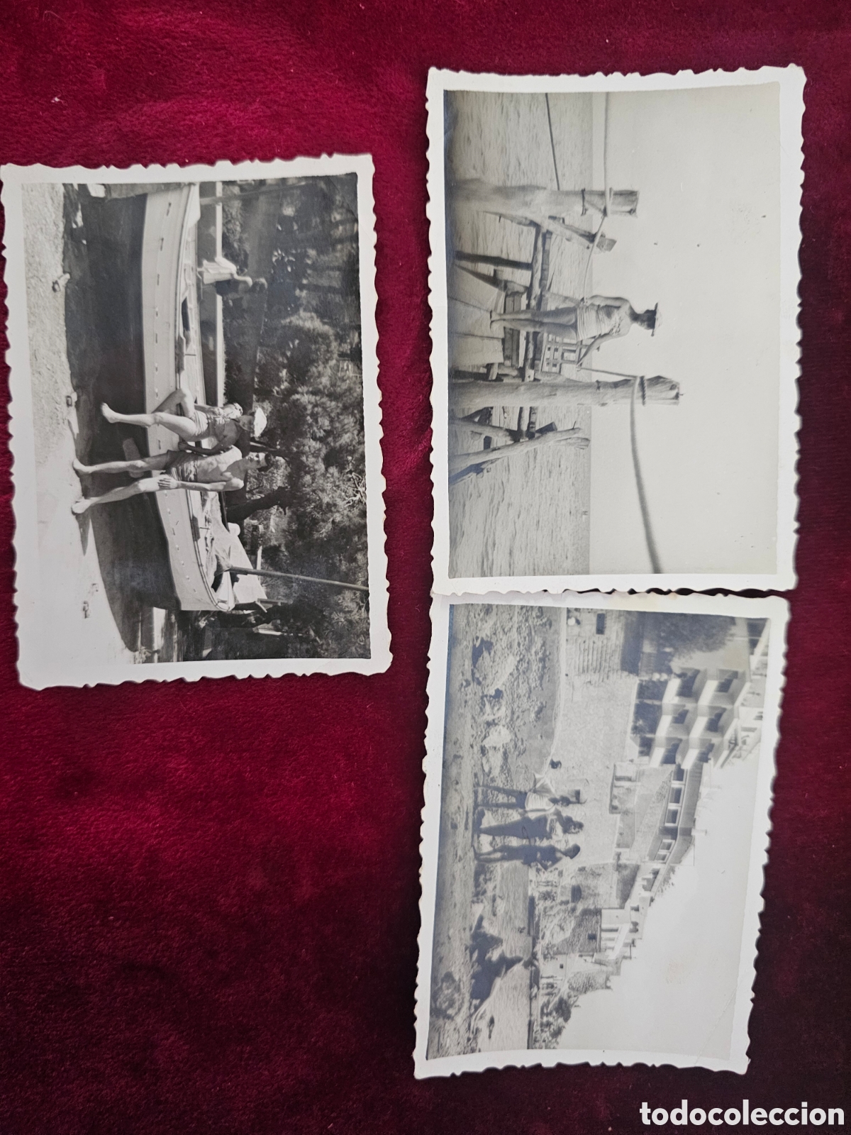 Fotograf&iacute;a antigua: Lote de 3 fotograf&iacute;as antiguas vintage (A&ntilde;os 50-60) &ndash; Escenas de Verano lugar desconocido Espa&ntilde;a