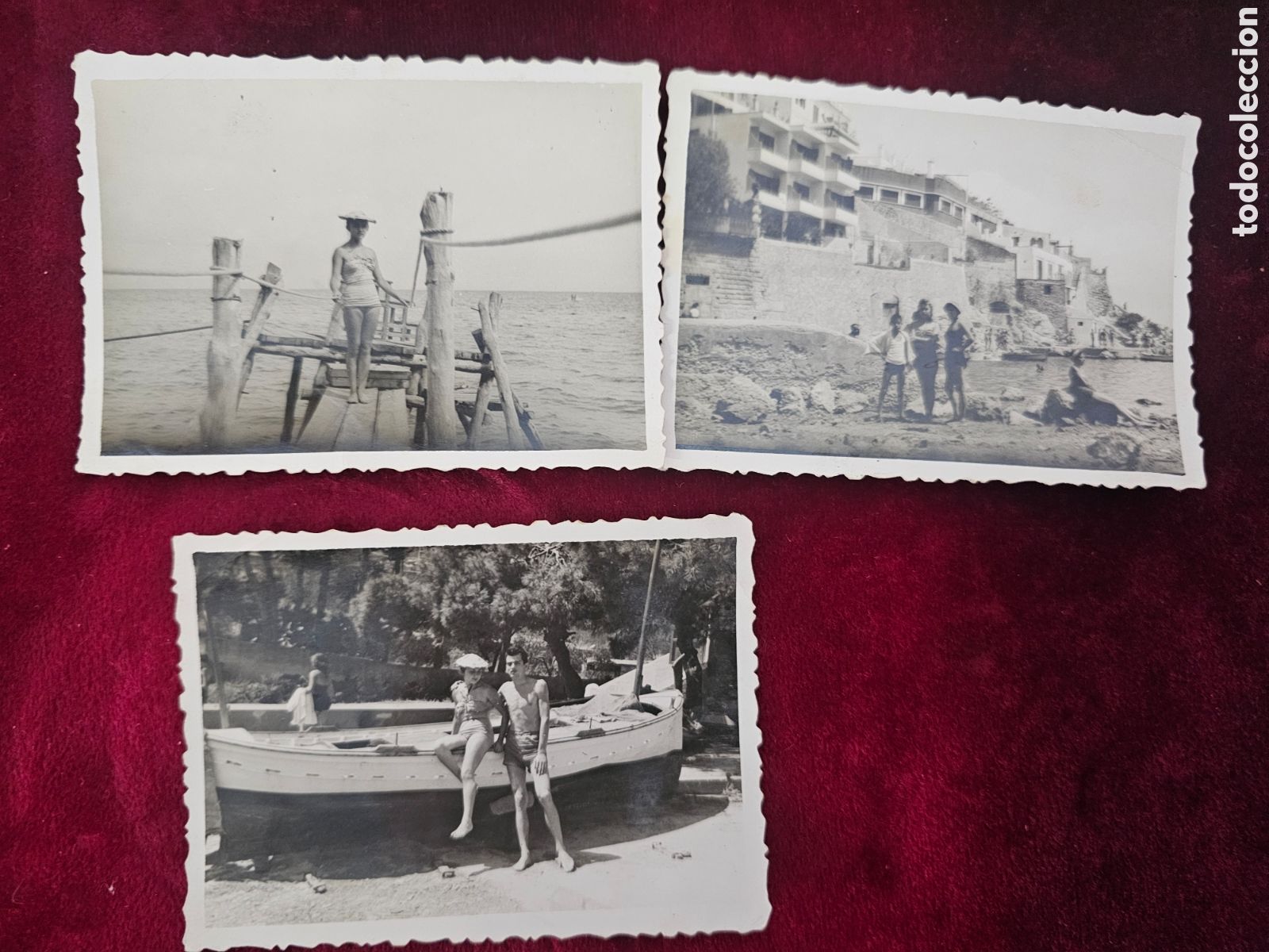 Fotograf&iacute;a antigua: Lote de 3 fotograf&iacute;as antiguas vintage (A&ntilde;os 50-60) &ndash; Escenas de Verano lugar desconocido Espa&ntilde;a