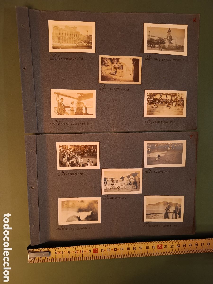 Fotograf&iacute;a antigua: 10 FOTOGRAF&Iacute;AS - 1916 - BILBAO - DEVA - PORTUGALETE - LAS ARENAS - SAN SEBASTIAN - PAIS VASCO TOROS