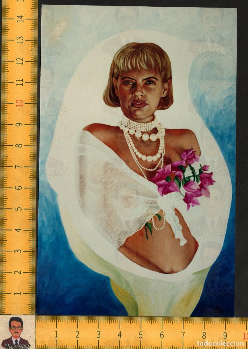 Antique Photography: RETRATO MUJER RUBIA GUAPA - COLLAR PERLAS ROSAS - FOTO CUADRO PINTURA ART&Iacute;STICA GABRIELA A&Ntilde;O 1996