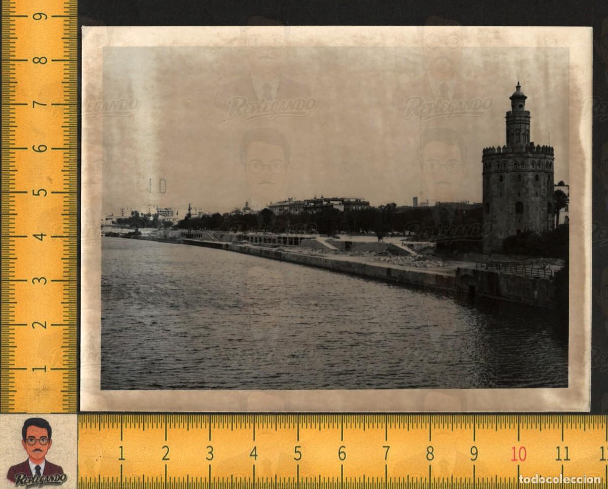 Antique Photography: VISTA TORRE DEL ORO SEVILLA CIUDAD - R&Iacute;O GUADALQUIVIR PUERTO MUELLE - FOTOGRAF&Iacute;A ANTIGUA A&Ntilde;OS 50/60
