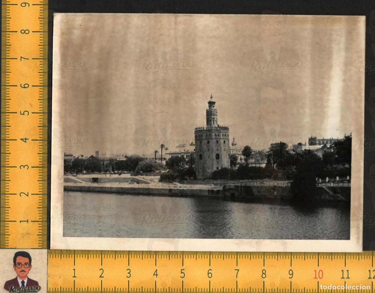Antique Photography: VISTA TORRE DEL ORO SEVILLA - R&Iacute;O GUADALQUIVIR MUELLE MONUMENTO HIST&Oacute;RICO - FOTO ANTIGUA A&Ntilde;OS 50/60