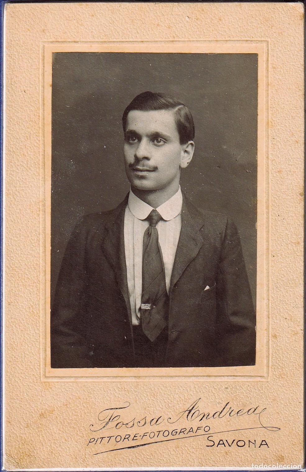 Alte Fotografie: Foto de estudio sobre cart&oacute;n, Estudio A. Fossa, Savona (Italia) 1915 - CLC