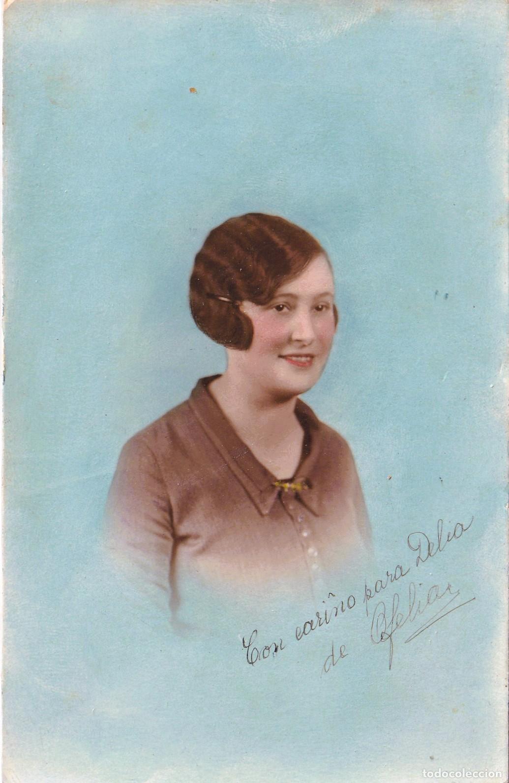 Alte Fotografie: Foto coloreada con anilinas. Buenos Aires, Argentina 1927, sello estudio al dorso - CLC