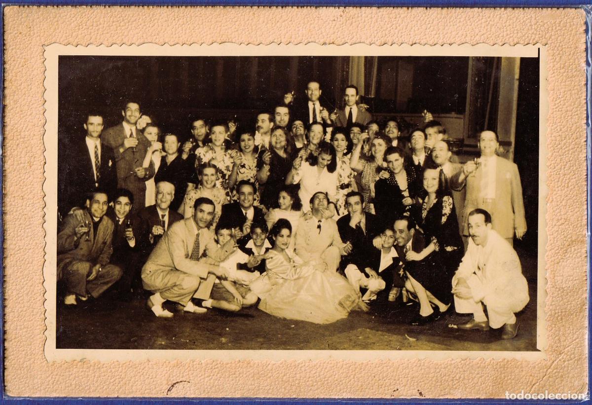 Alte Fotografie: 1945 Fiesta de sociedad Buenos Aires Sello Reportajes Revistas Unidas Americo Scuderi al dorso - CLC