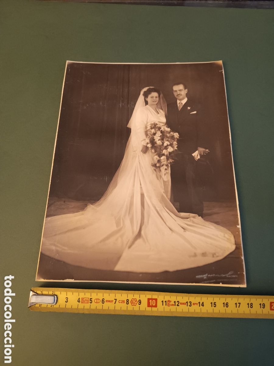 Photographie ancienne: FOTOGRAF&Iacute;A DE ARACIL - FITO SALAMANCA, GOYA 17 MADRID - BODA ALBERTO HDEZ Y CARMEN PELEGRIN A&Ntilde;OS 40
