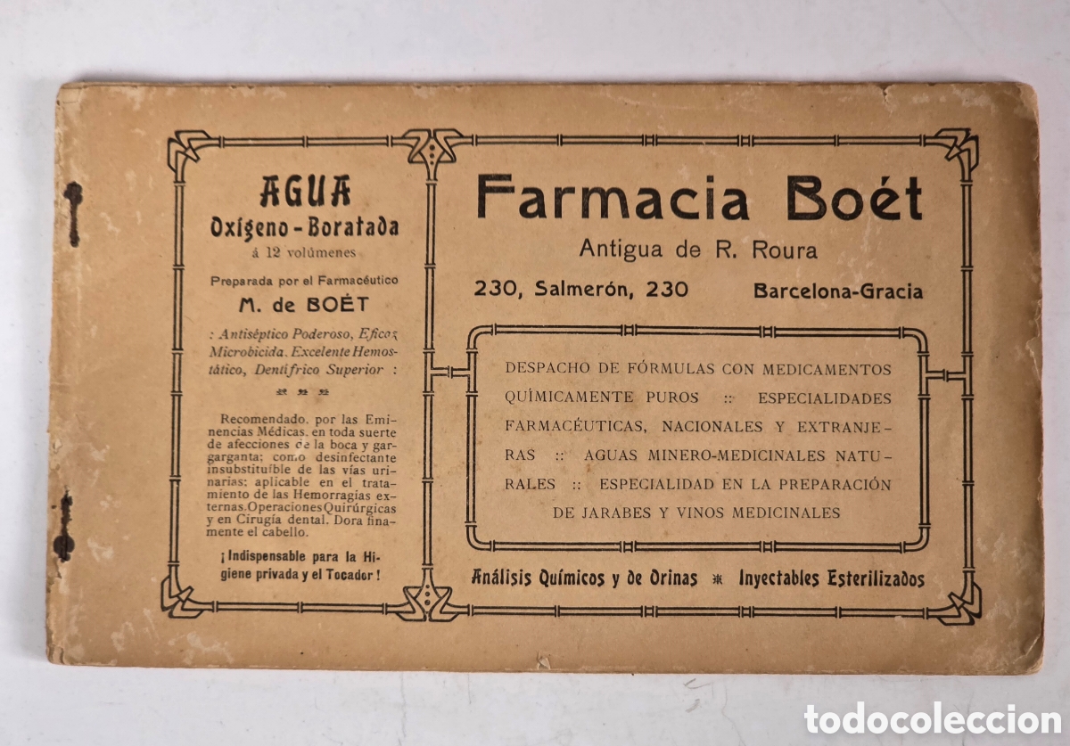 Fotografia antica: Antiguo &Aacute;lbum Fotogr&aacute;fico Barcelona Publicidad Farmacia Bo&eacute;t antes R. Roura - Medicina Botica