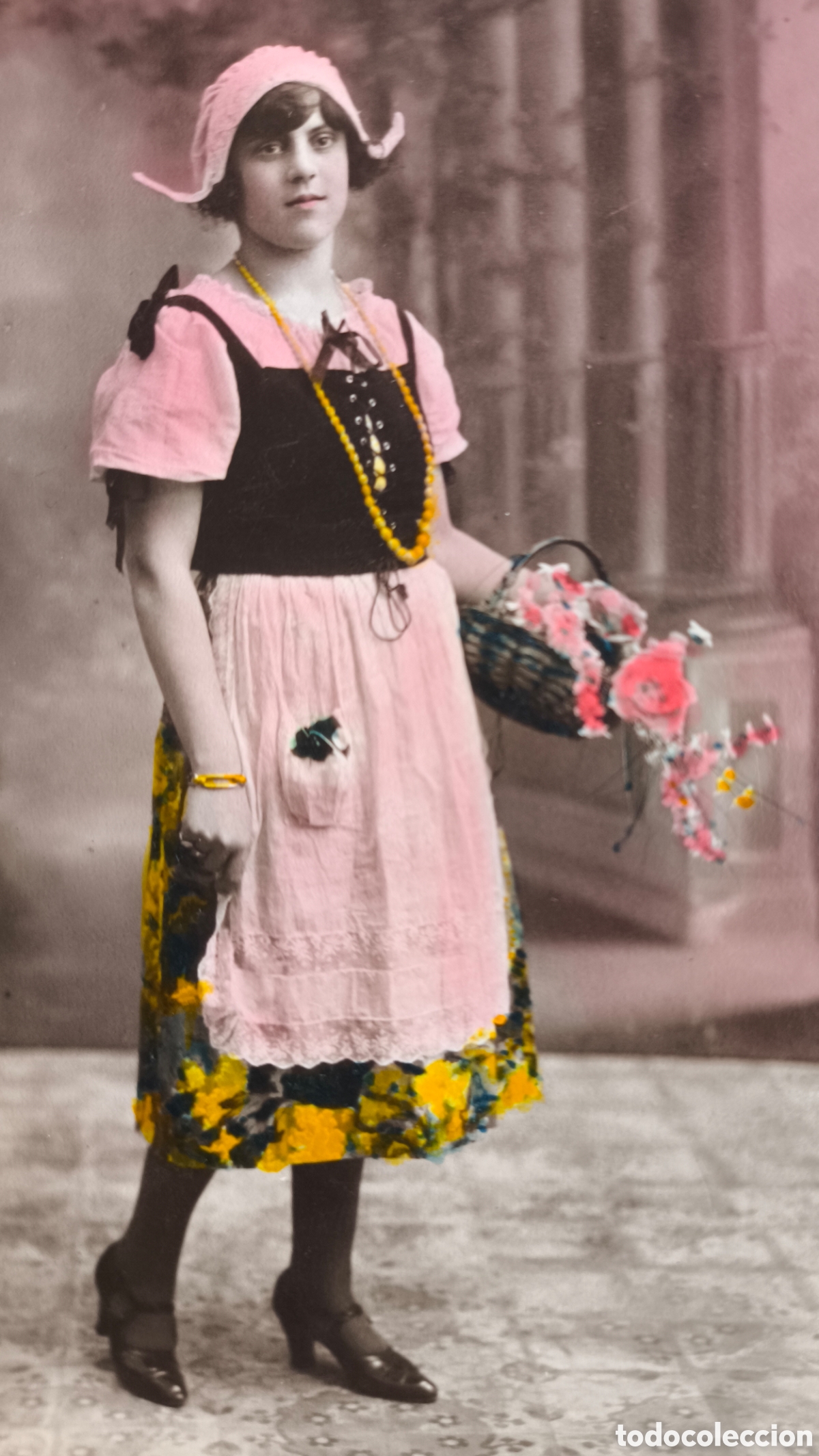 Alte Fotografie: FOTOGRAF&Iacute;A RETRATO DISFRAZ CARNAVAL POSTAL FOTOGR&Aacute;FICA ILUMINADA FOT. ROVIRA SANT ANDREU BCN C. 1920