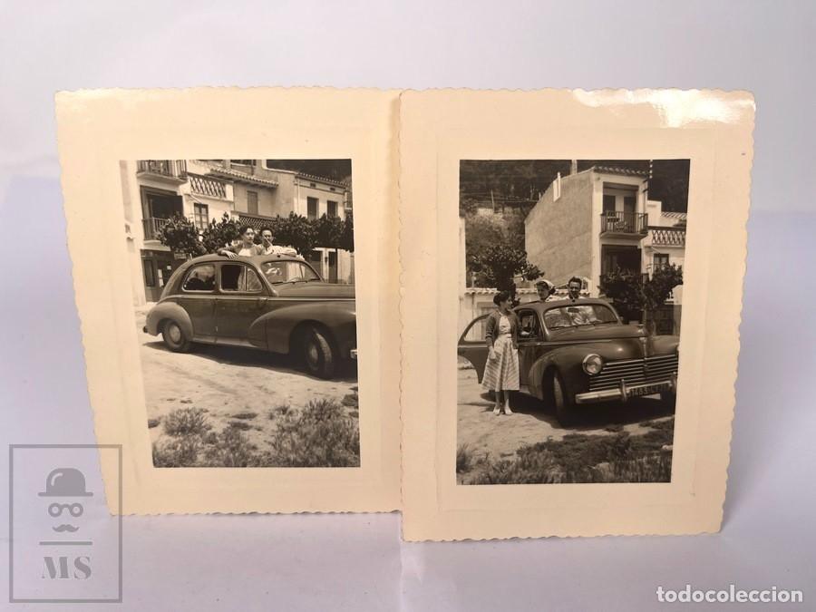 Fotograf&iacute;a antigua: Conjunto de 2 Fotograf&iacute;as - Coche de la &Eacute;poca - A&ntilde;os 50