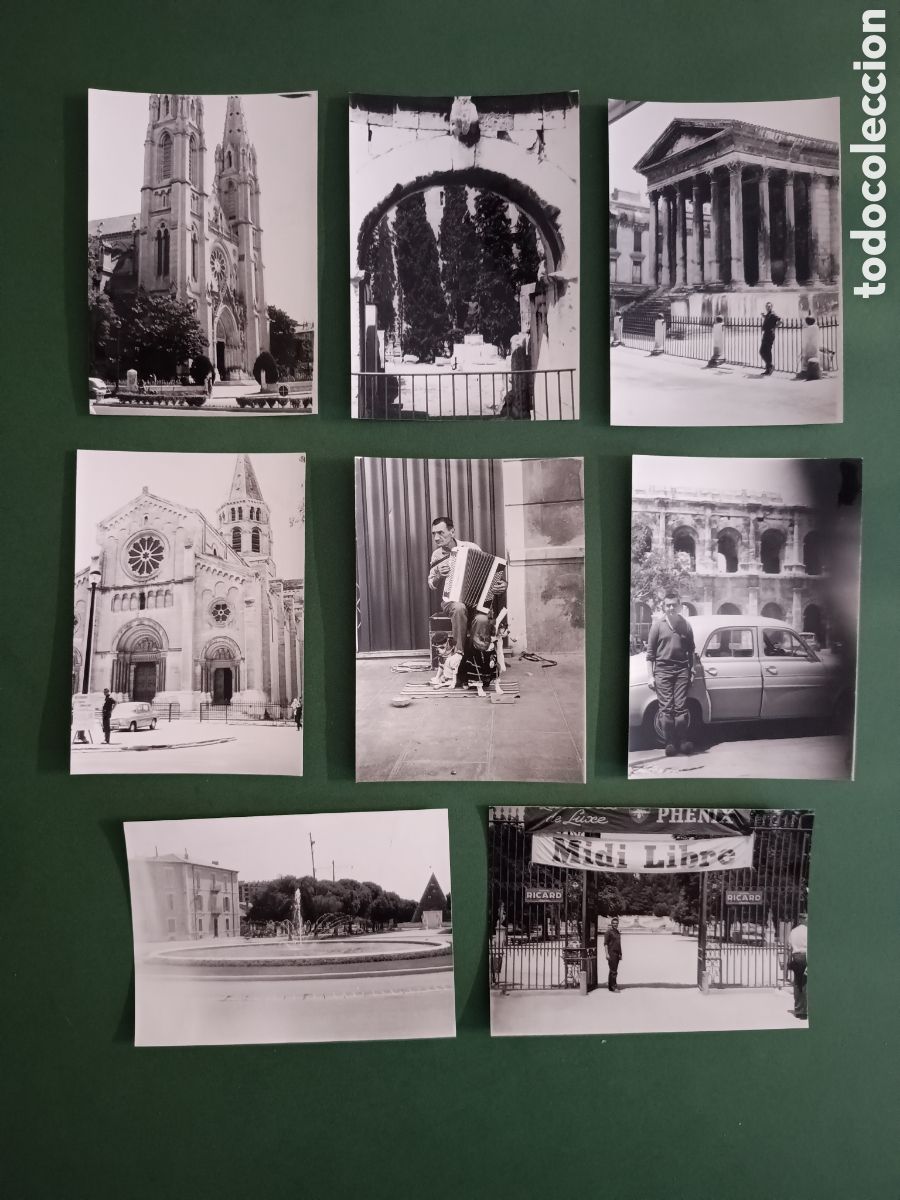 Alte Fotografie: 8 FOTOGRAF&Iacute;AS DE NIMES - A&Ntilde;OS 60 - 10,5x7,5cm aprox.
