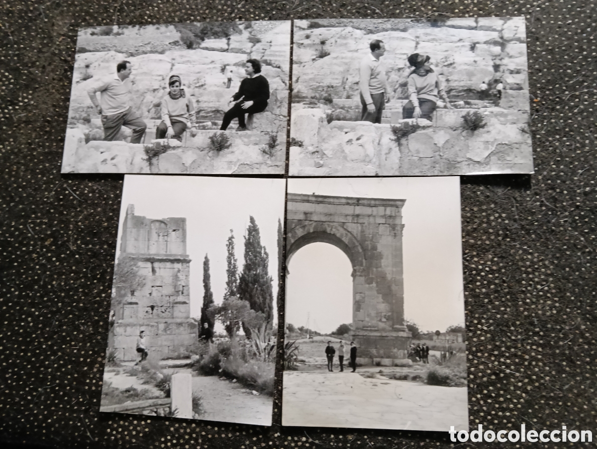 Fotograf&iacute;a antigua: 1949 - 4 fotograf&iacute;as de monumentos romanos de Tarragona, Torre de los Ecipiones, acueducto de Tarrag
