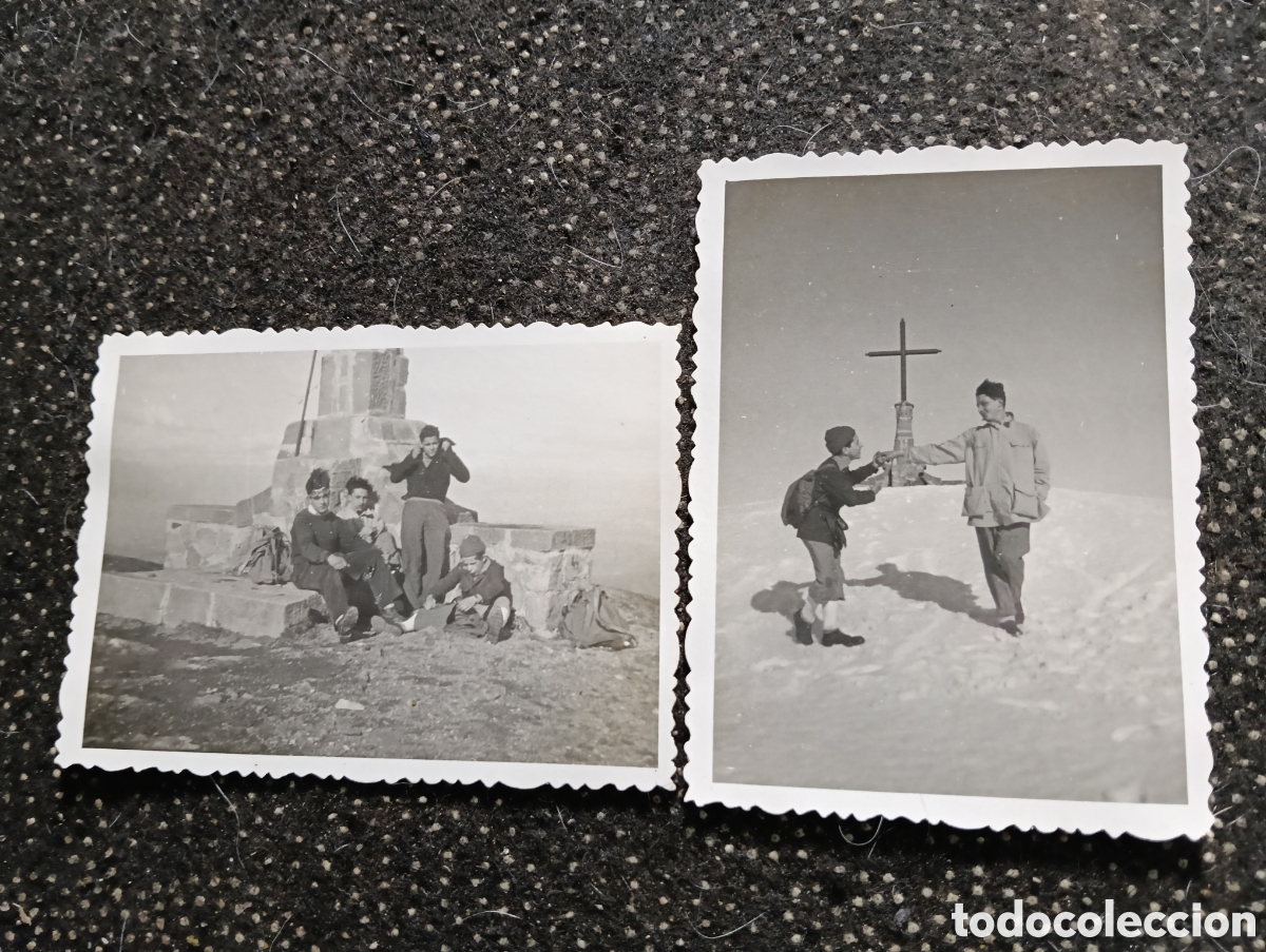 Fotograf&iacute;a antigua: Matagalls fotograf&iacute;a en la cruz en Enero de 1949