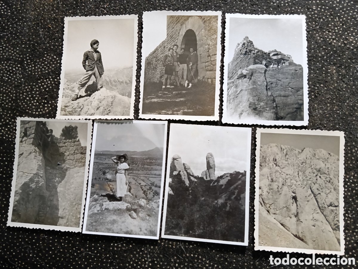 Fotograf&iacute;a antigua: 1949 varias fotograf&iacute;as de pedra forca, del castillo de Eramprunya, Montserrat y otras localidades a