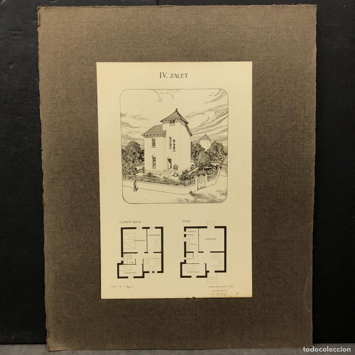 Fotografia antica: PROYECTO DE UNA VIVIENDA DEL ARQUITECTO J. MARTORELL - BARCELONA MARZO 1916 - RARA FOTOGRAF&Iacute;A / 2001