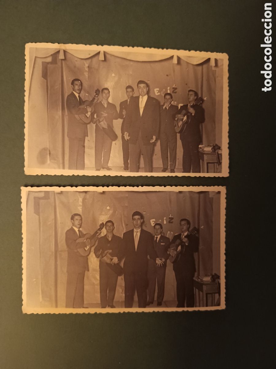 Antique Photography: 2 FOTOGRAF&Iacute;AS DE UN GRUPO MUSICAL - FOTOGRAFO GREGORIO BERODIA - 1957 - 13,5x8,5cm aprox.