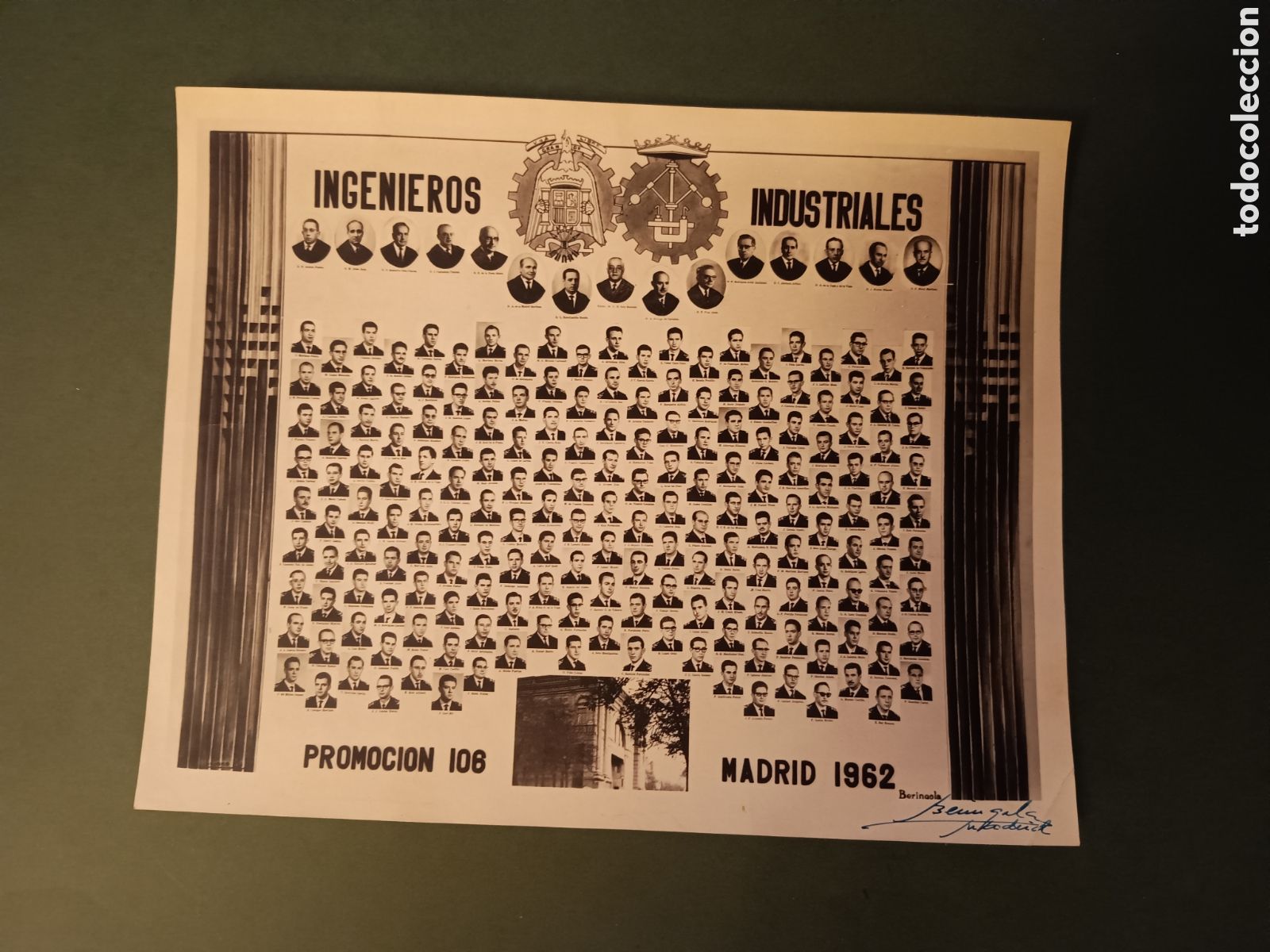 Fotograf&iacute;a antigua: FOTOGRAF&Iacute;A ORLA DE INGENIEROS INDUSTRIALES 1962 PROMOCI&Oacute;N 106 - 22x17,5cm aprox.