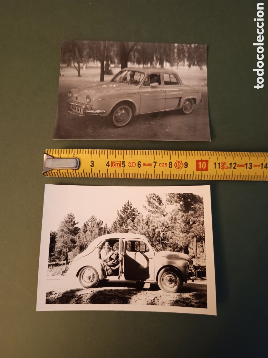 Fotograf&iacute;a antigua: 2 FOTOGRAF&Iacute;AS DE RENAULT 4CV Y GORDINI