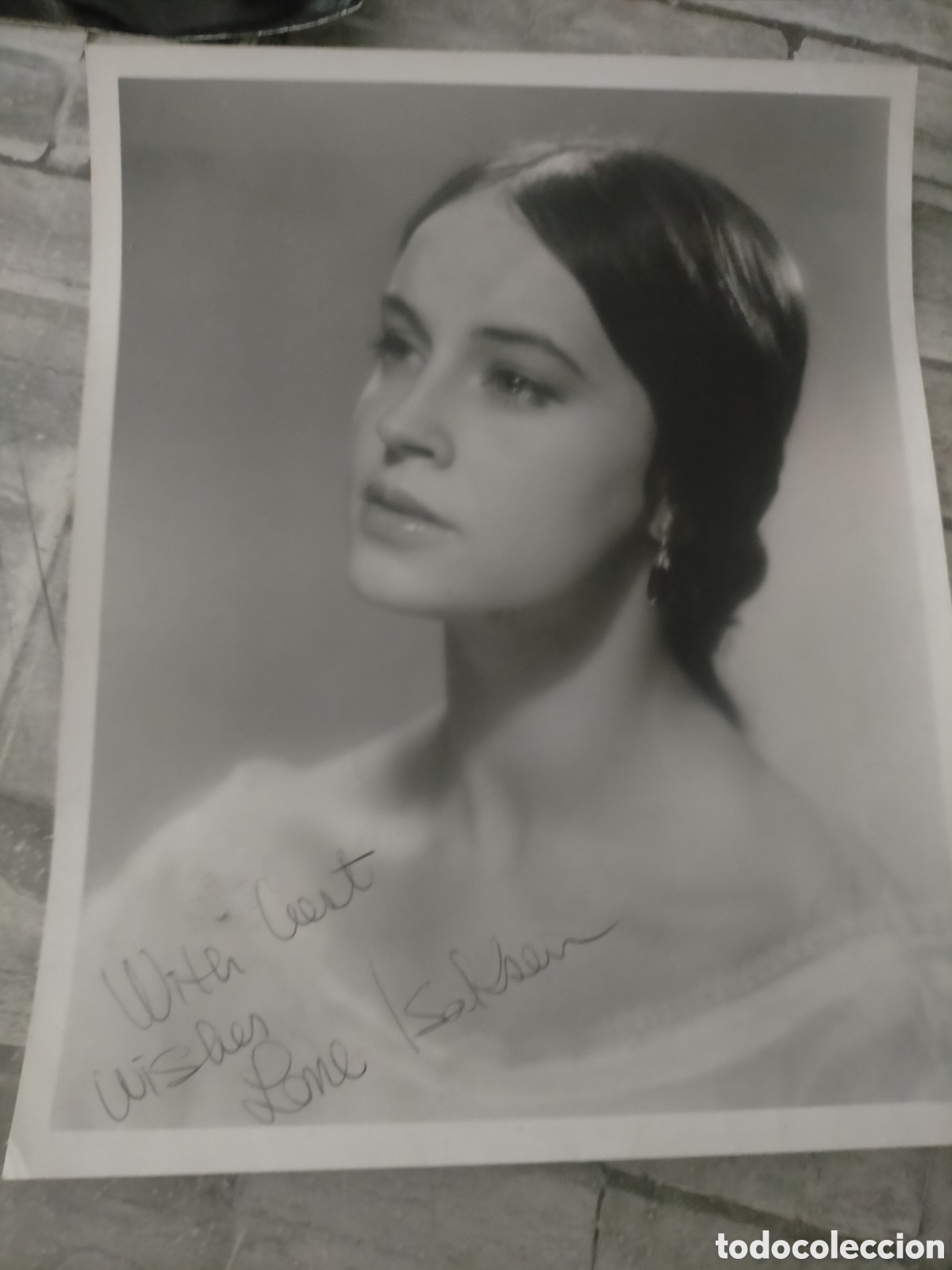 Fotograf&iacute;a antigua: Bailarina dan&eacute;s lone lsaksen aut&oacute;grafo
