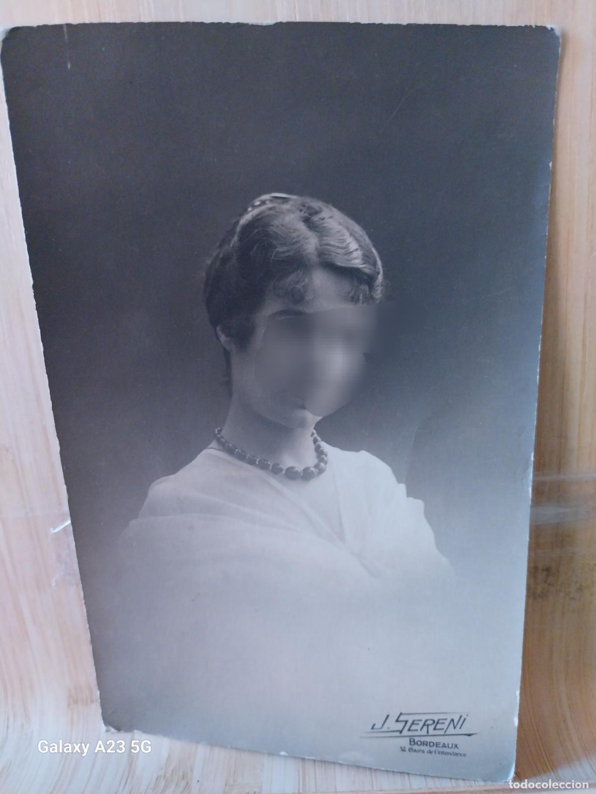 Fotograf&iacute;a antigua: MUCHACHA JOVEN FOTO ESTUDIO J SERENI DORSO POSTAL PPOS SXX
