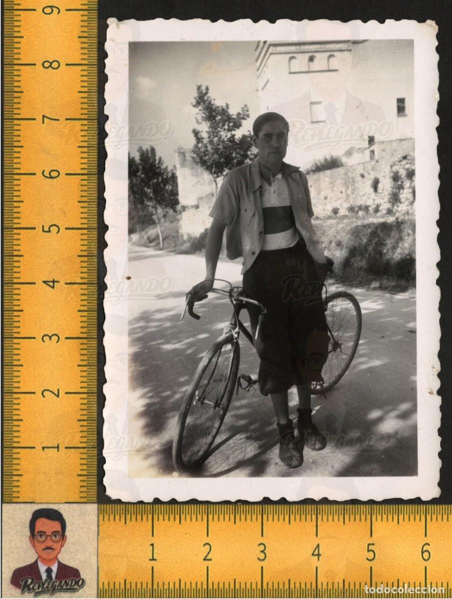 Fotograf&iacute;a antigua: HOMBRE JOVEN GUAPO SEXY CICLISTA - BICICLETA PANTALONES BOMBACHOS - FOTO ANTIGUA LGTB A&Ntilde;OS 40/50