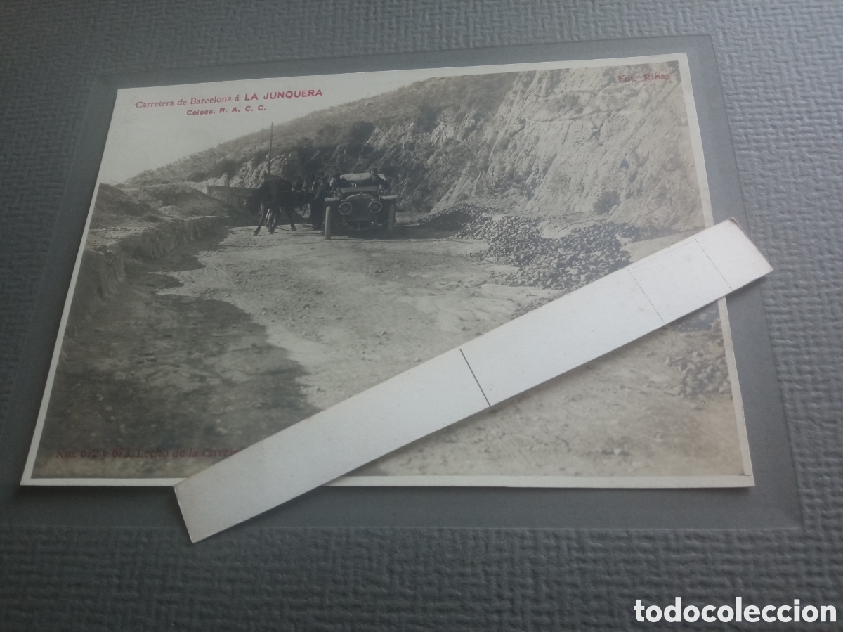 Fotograf&iacute;a antigua: Antigua fotograf&iacute;a, Carretera de Barcelona a la Junquera, mide 17x12 cm