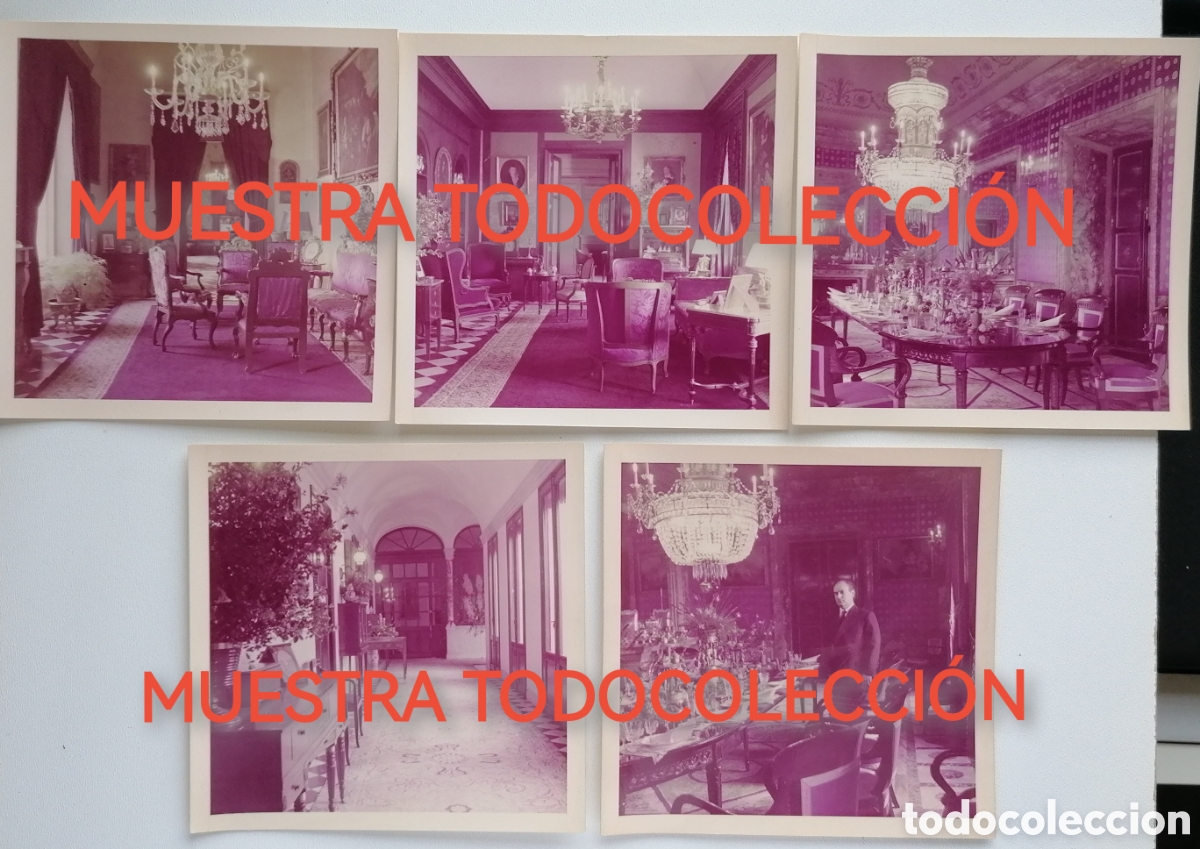 Fotograf&iacute;a antigua: 5 FOTOGRAFIAS SALON DEL PALACIO DE LOS MARQUESES DE NERVION SEVILLA