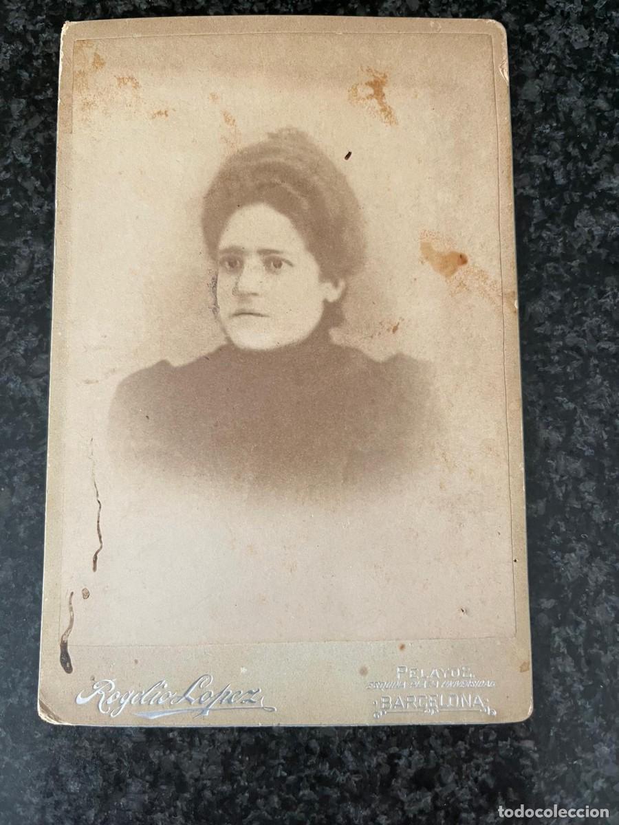 Fotograf&iacute;a antigua: foto de se&ntilde;ora 10x16 ctms Rogelio L&oacute;pez Pelayo Barcelona