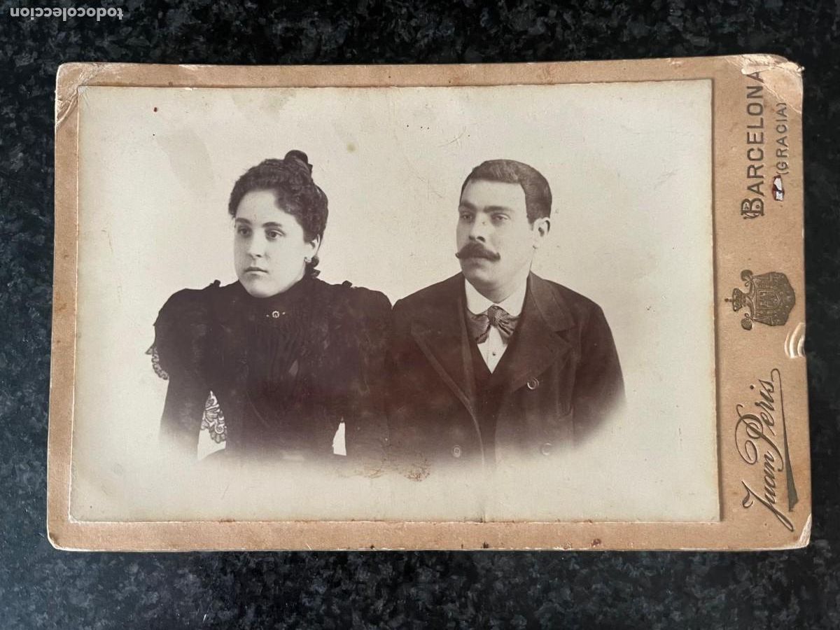 Fotograf&iacute;a antigua: foto pareja Juan Peris Gracia Barcelona 10x15 ctms.
