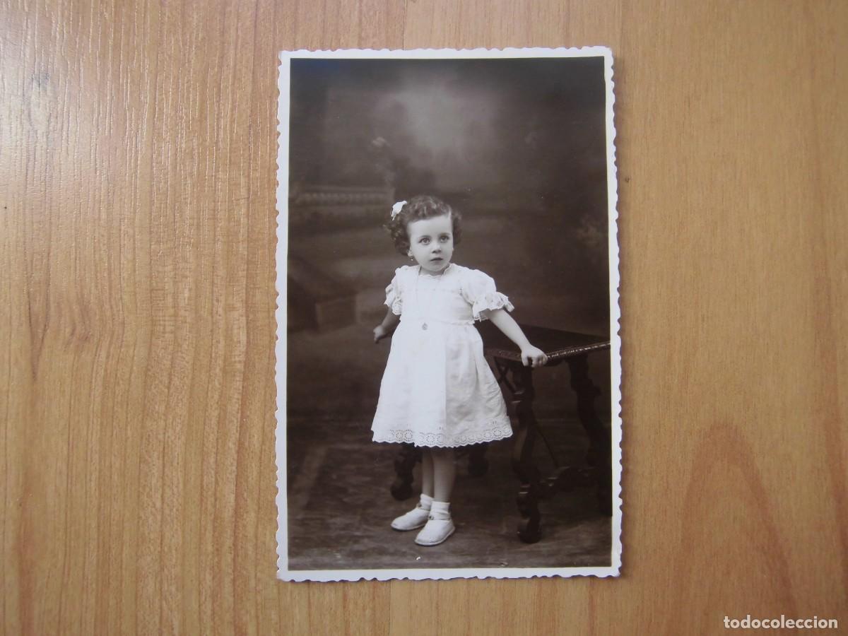 Fotograf&iacute;a antigua: FOTOGRAF&Iacute;A ANTIGUA RETRATO NI&Ntilde;A TARJETA POSTAL RONDA 1941 DEDICATORIA EN TRASERA 8 x 13