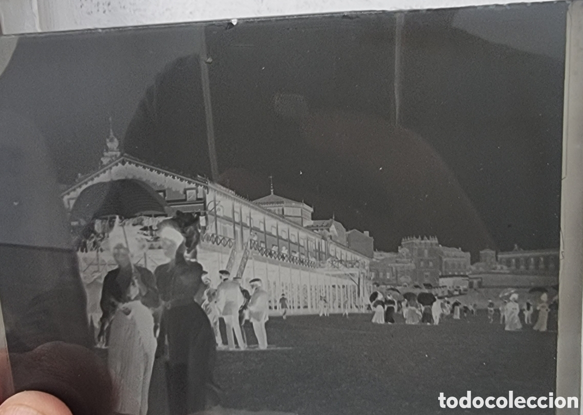 Fotograf&iacute;a antigua: Gij&oacute;n Asturias foto en cristal 1908 original ved fotos una joya!!!