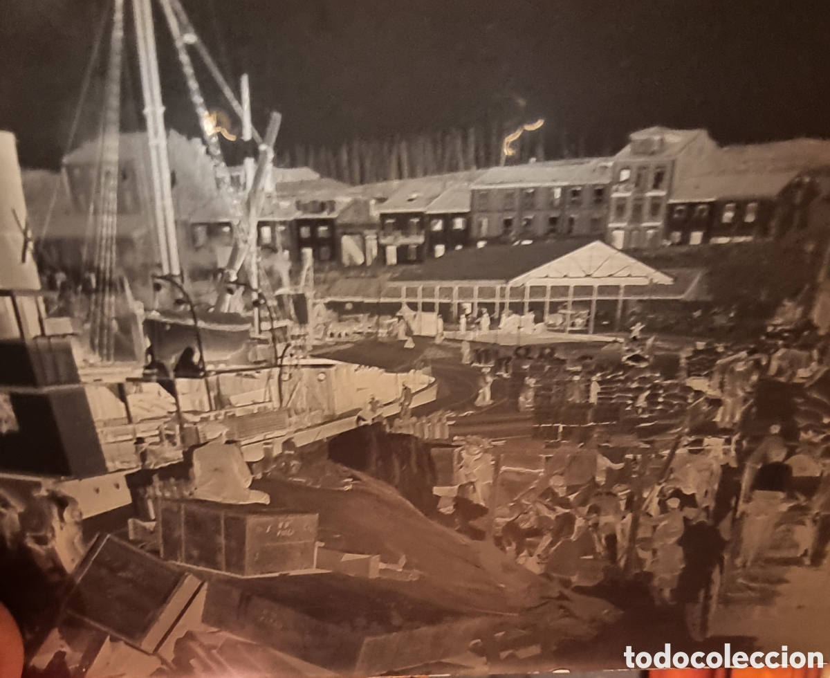 Fotograf&iacute;a antigua: Gij&oacute;n Asturias foto en cristal 1908 original rara una joya ved foto