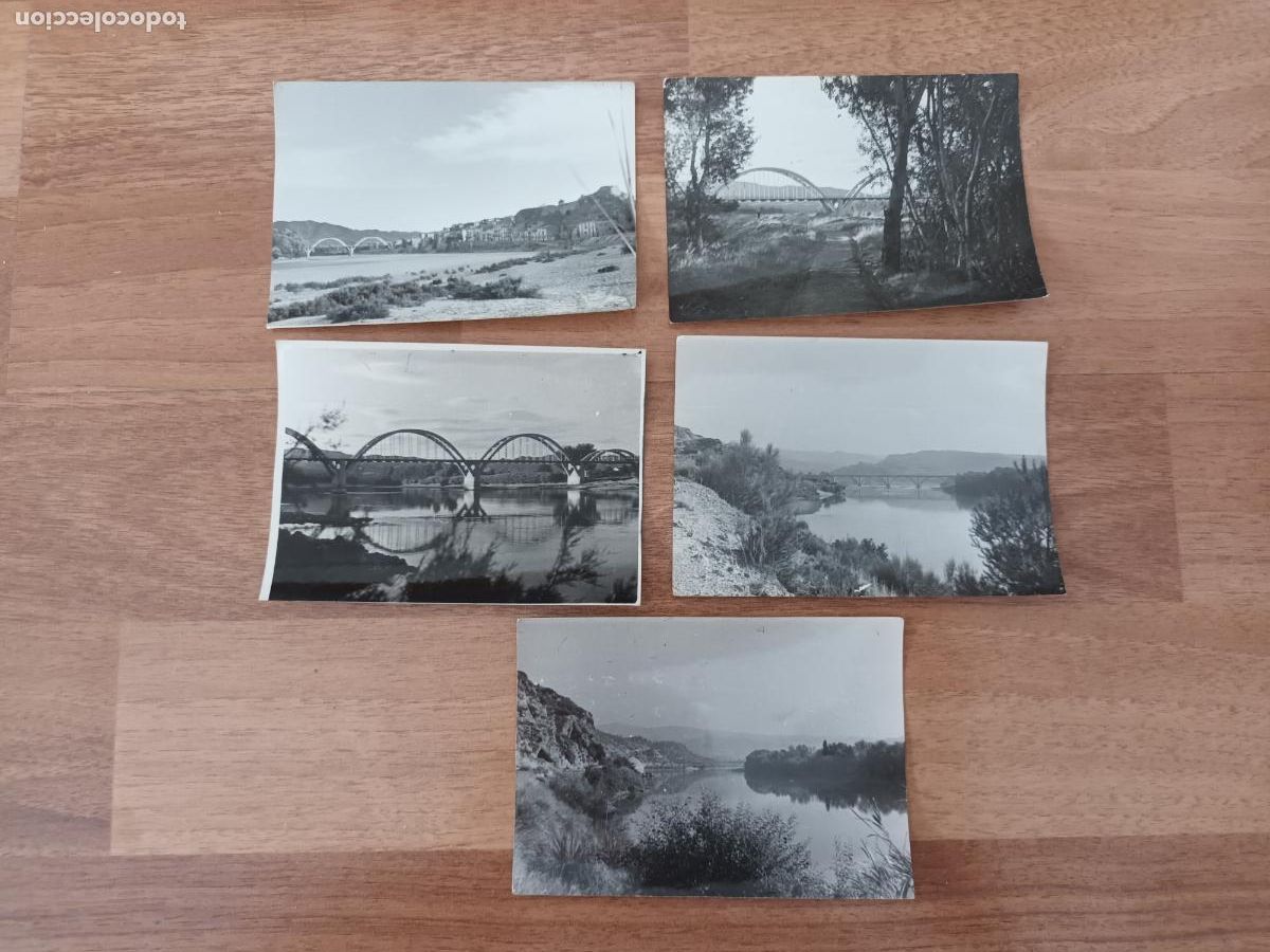 Fotograf&iacute;a antigua: LOTE FOTOGRAF&Iacute;AS PUENTE MORA D'EBRE Y PAS DEL ASE 1954. EBRO