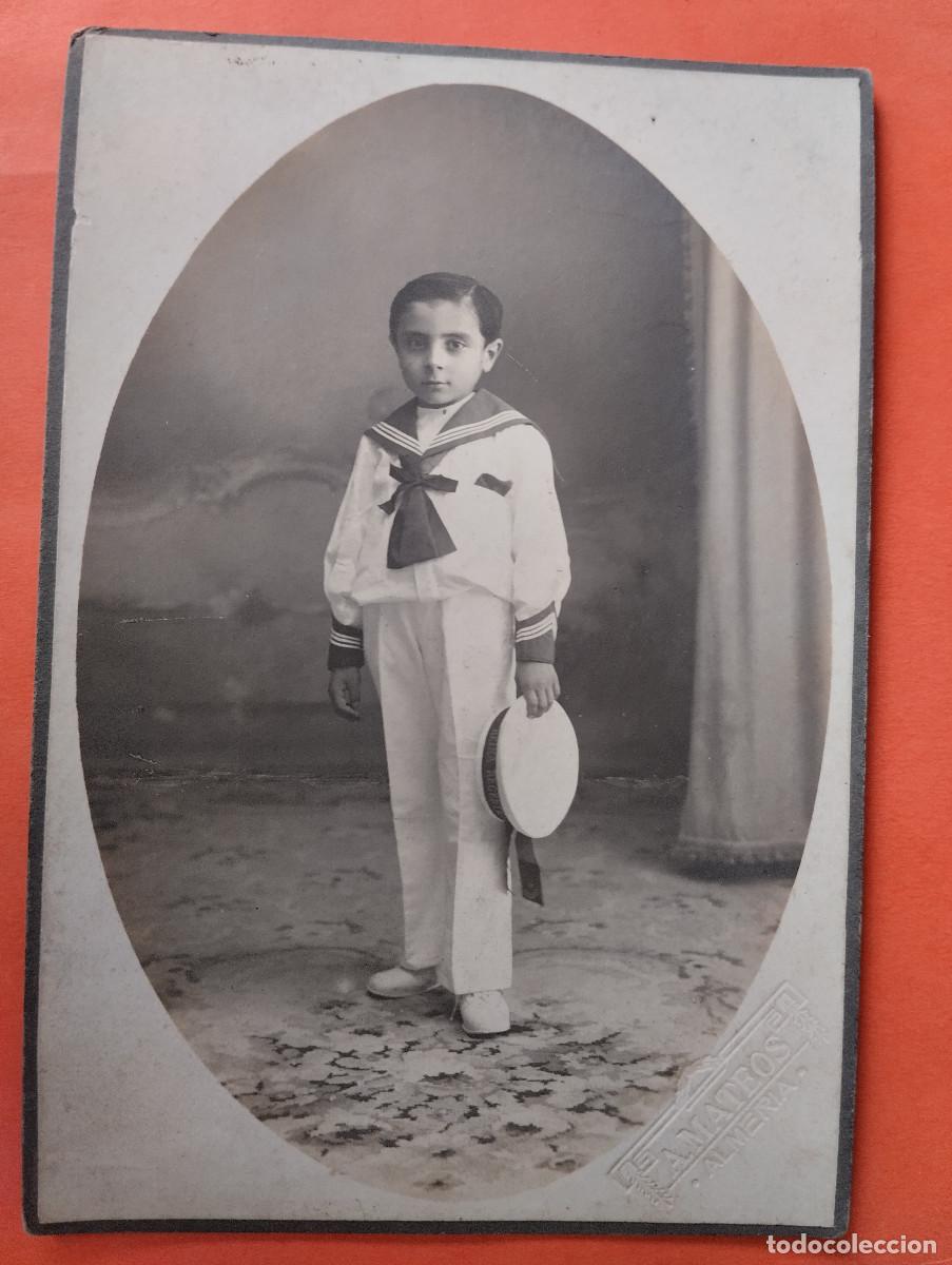 Fotograf&iacute;a antigua: FOTO A. MATEOS. ALMERIA. 15X10,3CM. NI&Ntilde;O DE COMUNION