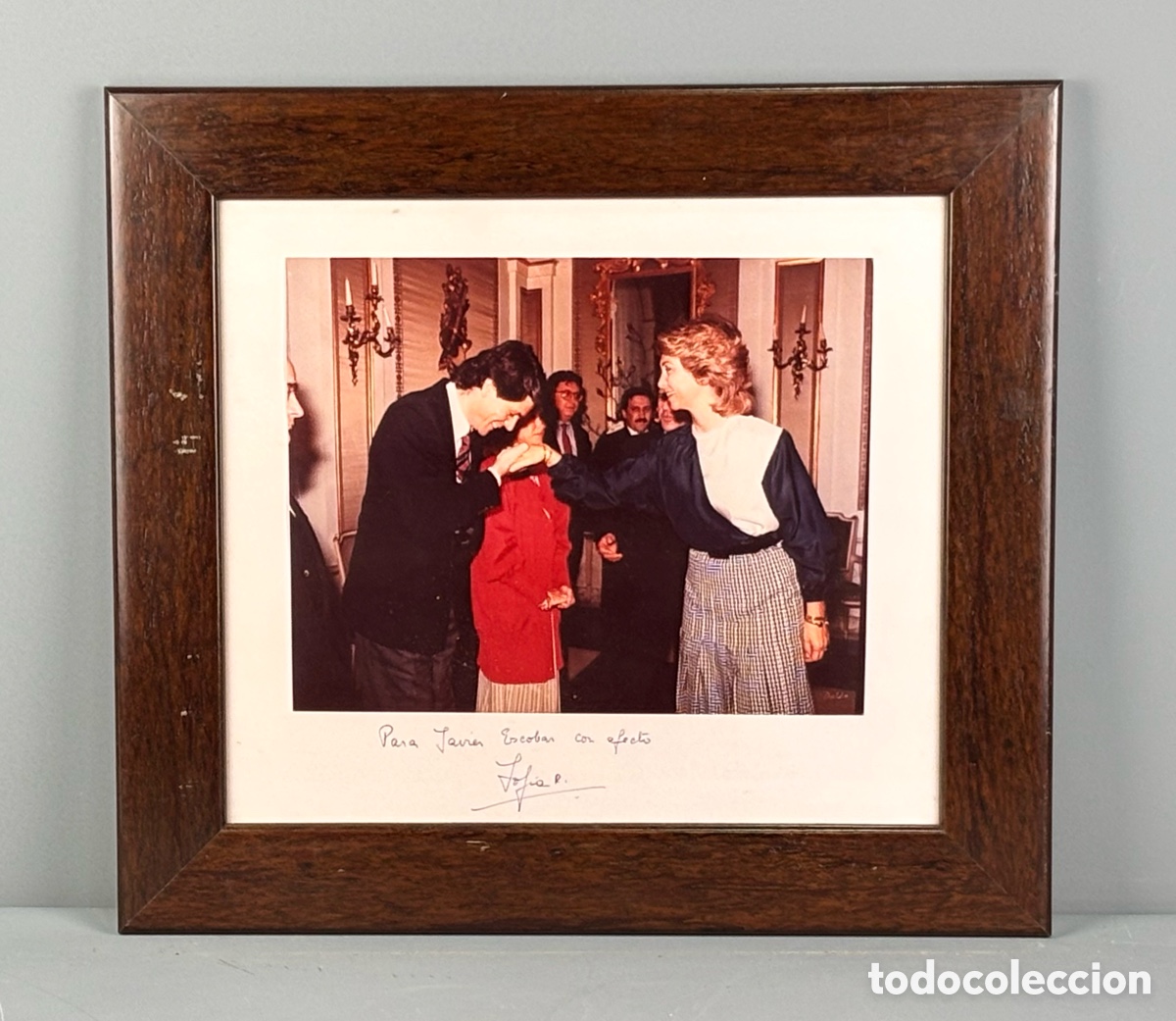 Fotografia antiga: FOTOGRAF&Iacute;A DE JAVIER ESCOBAR CON LA REINA SOF&Iacute;A