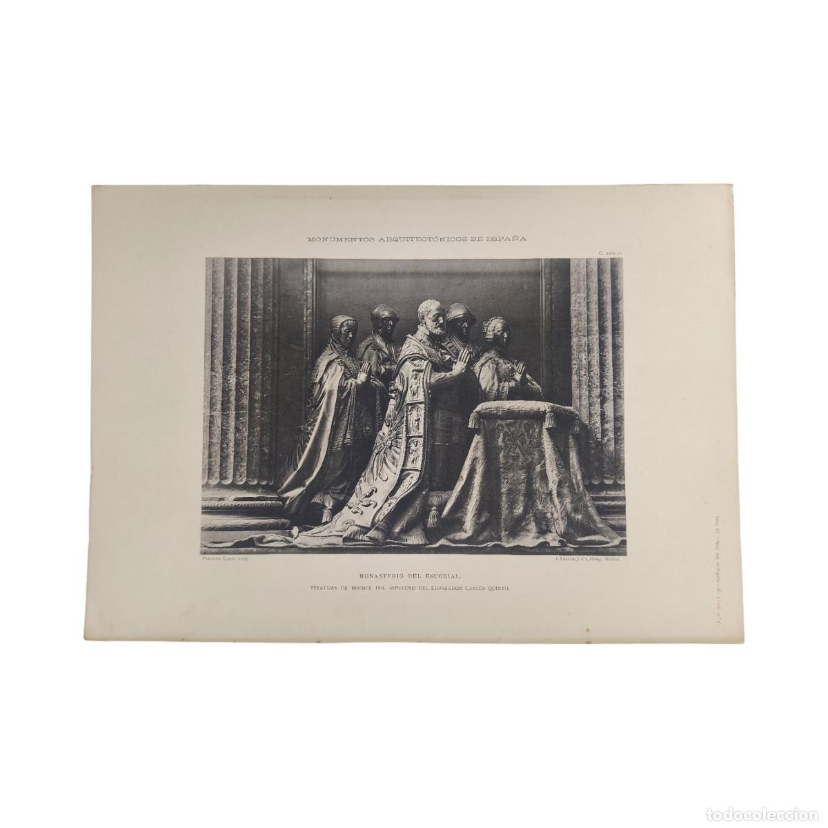 Fotograf&iacute;a antigua: Monumento Antiguo. Monasterio de El Escorial. Estatuas del Sepulcro de Carlos V. J. Laurent Fot. 36,