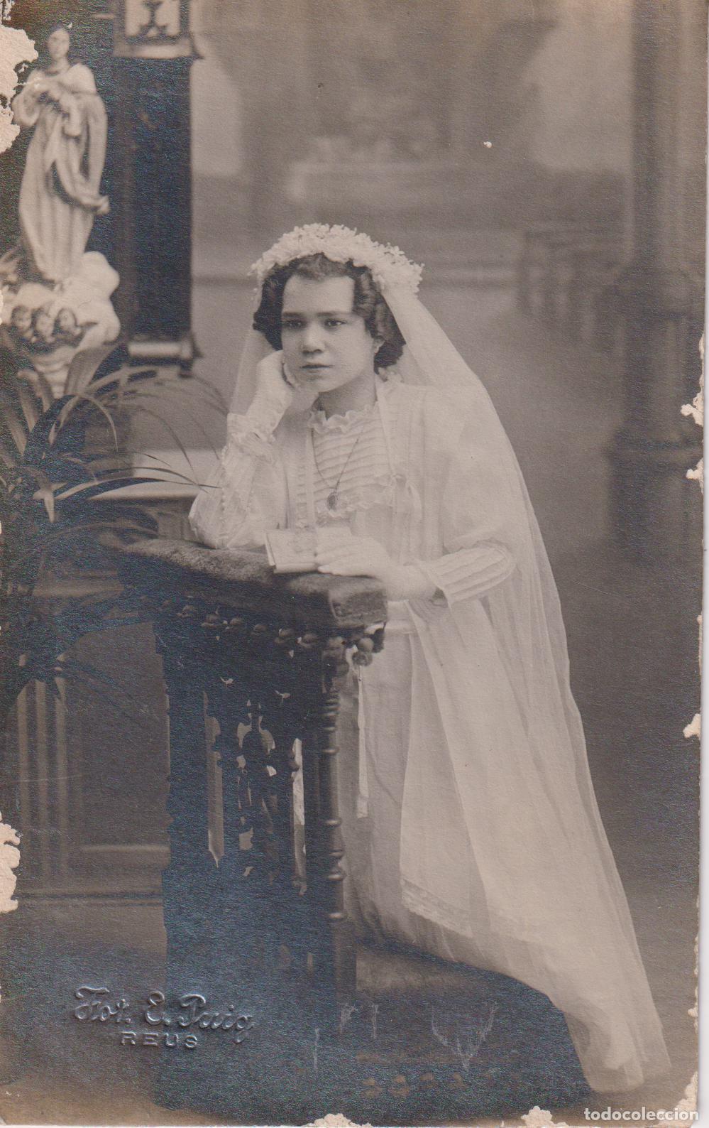 Fotograf&iacute;a antigua: ANTIGUA FOTOGRAFIA DE ESTUDIO &ndash; RECUERDO PRIMERA COMUNI&Oacute;N &ndash; FOT.E.PUIG &ndash; REUS