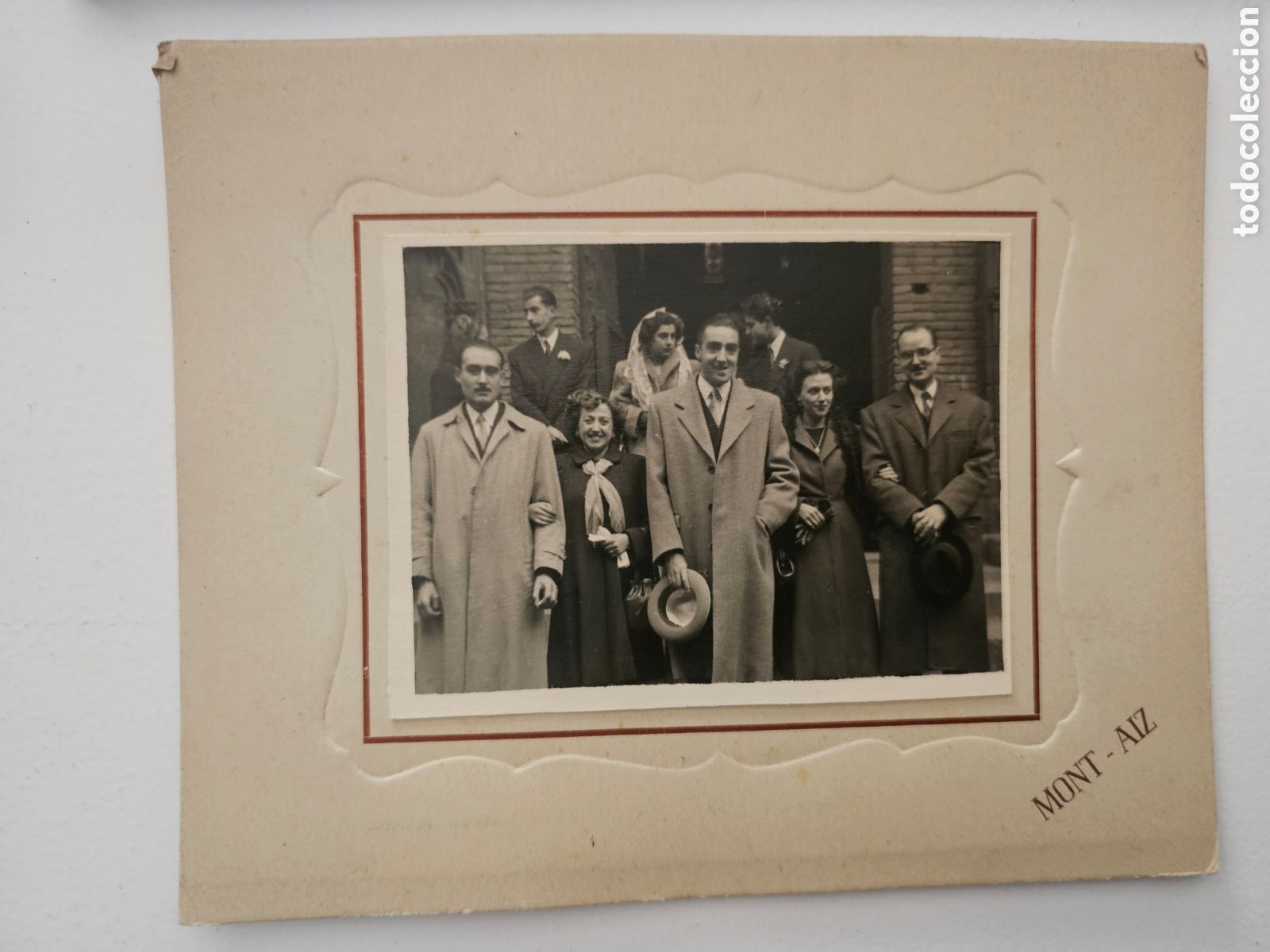Fotograf&iacute;a antigua: Fotograf&iacute;a Antigua Boda En Barcelona 1949 - Fot&oacute;grafo Mont-Aiz Calle Arque - 18 x 13 cm