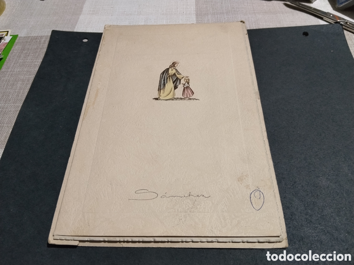 Fotograf&iacute;a antigua: Recuerdo primera comuni&oacute;n estudio S&aacute;nchez Castell&oacute;n,