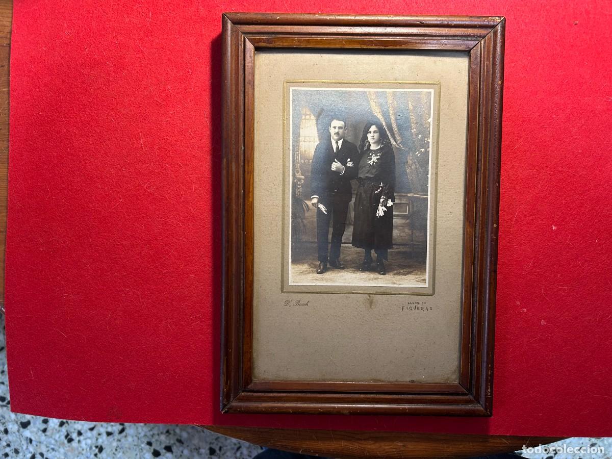Fotograf&iacute;a antigua: fotografia, retrato de Boda en su marco original antiguo - Figueras