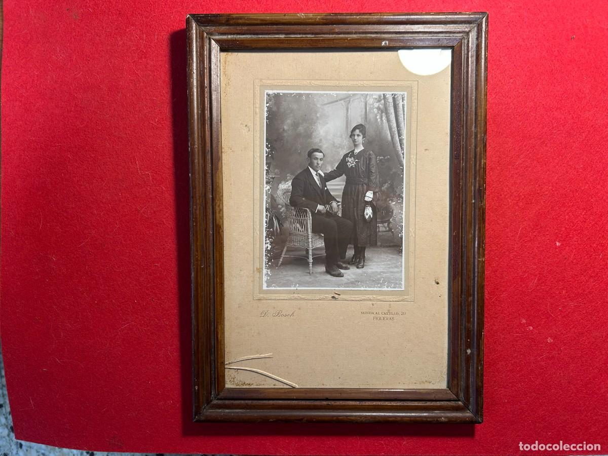 Fotograf&iacute;a antigua: fotografia, retrato de Boda en su marco original antiguo - Figueras